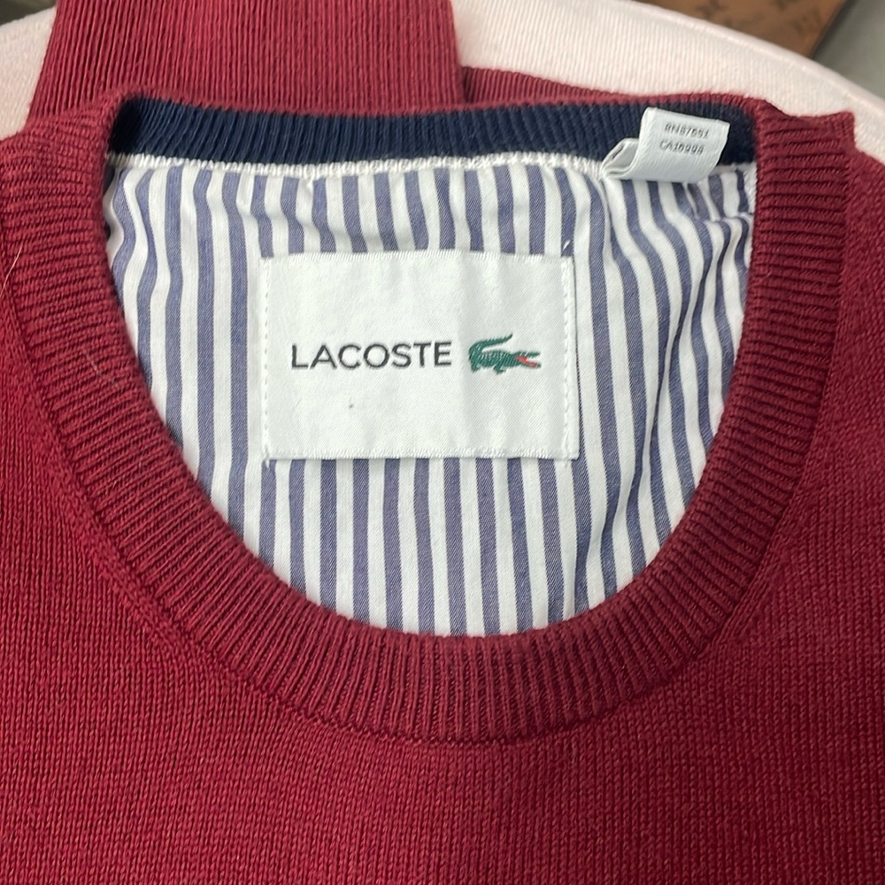 Lacoste XL maroon cotton sweater